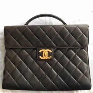 Authentic Gorgeous Vintage Chanel Briefcase Gold hardware